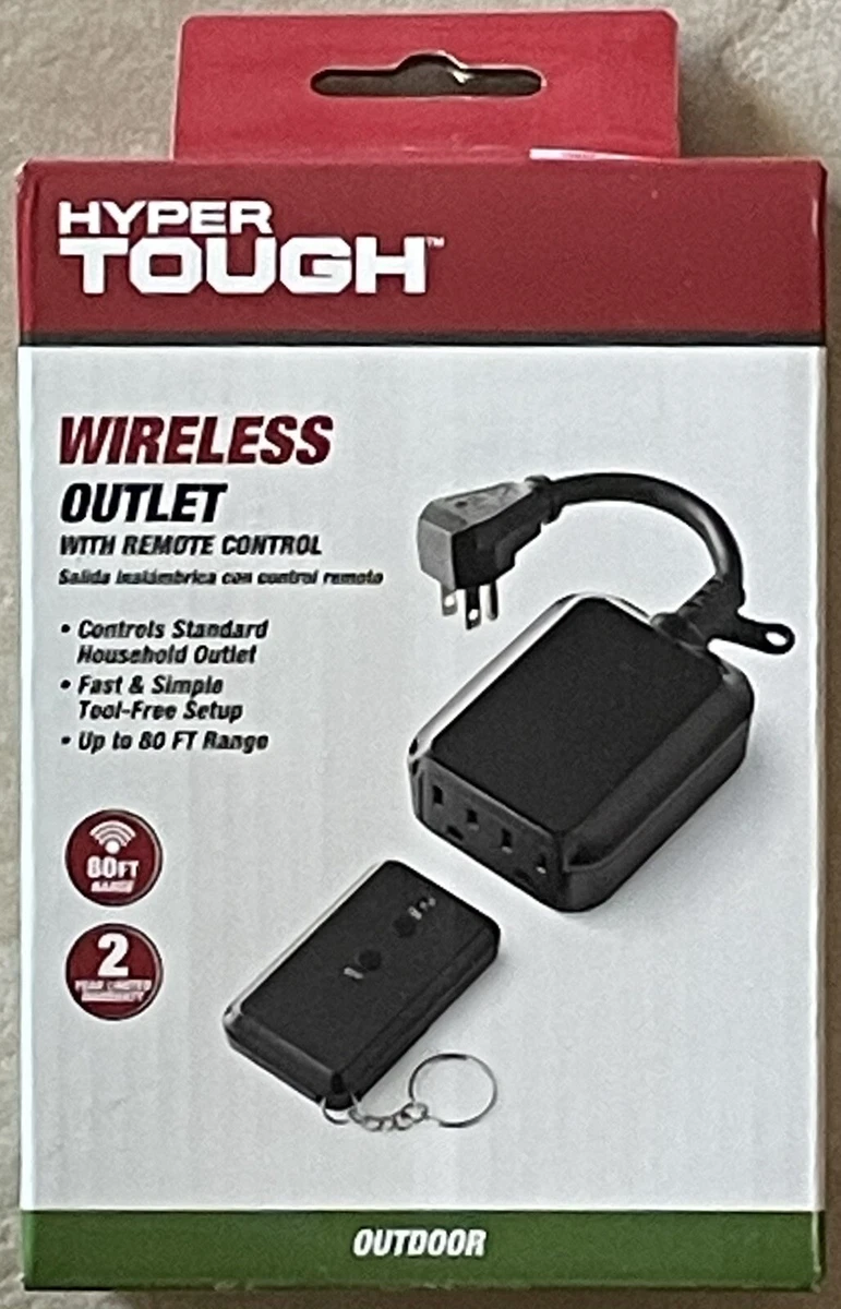 HYPER TOUGH Cord Connected Outdoor Wireless Remote Control Outlet TD35238G