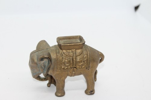 VINTAGE 1910's A.C. WILLIAMS CAST IRON ELEPHANT with HOWDAH BANK #3 - Foto 8 di 8