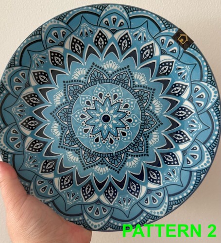 12 Blue Mediterranean Patterned Ceramic Plates (3 sets) - Picture 2 of 10