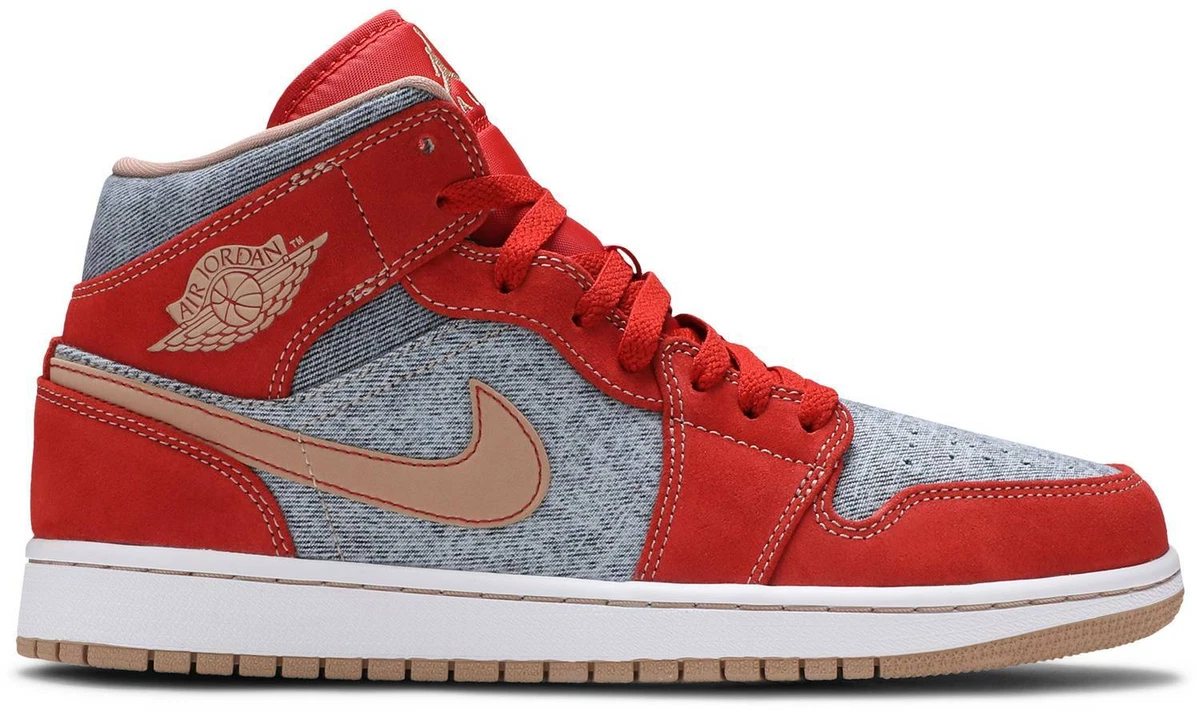 Jordan 1 Mid Denim Red for Sale | Authenticity Guaranteed | eBay