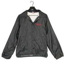 Vintage Circuit City Coach Jacket Red Nylon Unisex M Embroidered Logo Button