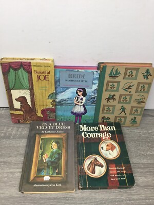 Lot of 5 Vintage Chapter Books Whitman Weekly Reader Beautiful Joe Heidi