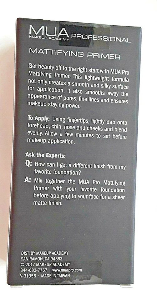 Nueva imprimación facial matificante profesional MUA MAKEUP ACADEMY 1,014 OZ Foto 2 de 2