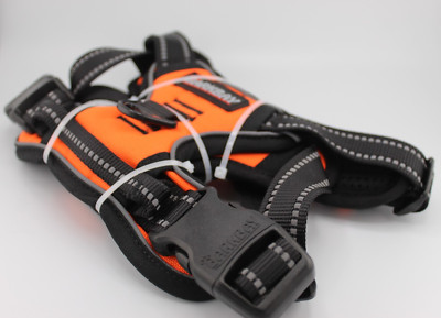 BARKBAY No Pull Dog Harness Front Clip Heavy Duty Reflective Easy Control Orange