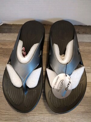 Famones Unisex Thong Original Sandals Arch Support Black Size M 10 US 43 EU