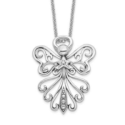 Sentimental Expressions Silber CZ antiker Engel, himmlischer Engel 18 Zoll Halskette