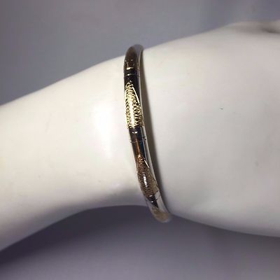 Damen Armreif Sterlingsilber zweifarbig 5 mm