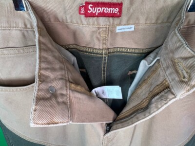 Supreme Two panel 2-Tone Paneled Jean Jeans Brown Green Size Supreme Two panel 2-Tone Paneled Jean Jeans Brown Green Size