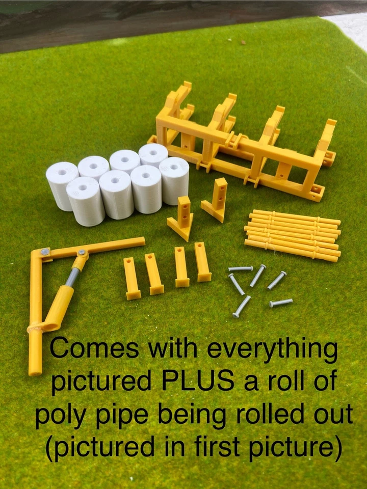 1:32 Scale Polypipe Machine Hydraulic Custom Farm Toy Tractor Plow Implement - Image 2 of 4