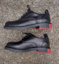 Valentino Garavani Men’s VLogo Leather Oxford Shoes Black Red IT42 US9 New