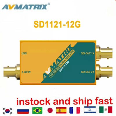AVMATRIX SD1121-12G SDI SIGNAL REPEATER Support DVB-ASI Signal micro USB Power
