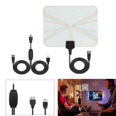 Ultra Thin Flat Indoor HDTV Amplified HD Digital TV Signal Antenna Range USA