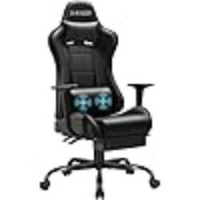 Gaming Chair Massage Computer Office Chair Ergonomic Desk Chair(Black)
