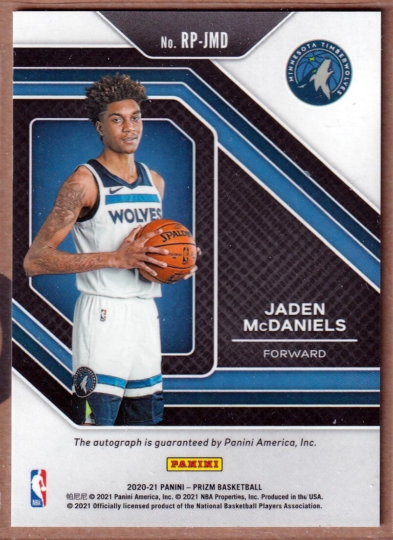 2020-21 Panini Prizm Rookie Penmanship #7 Jaden McDaniels RC AUTO - TIMBERWOLVES