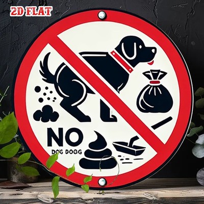 Tin Metal Signs Home Décor Design, Vintage-Style Pet Waste Warning Made of Thick