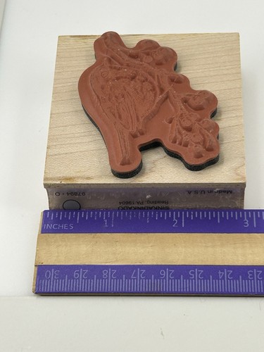 Inkadinkado 97894-O Bird on a Branch with Berries Wood Mount Rubber Stamp - Picture 5 of 6