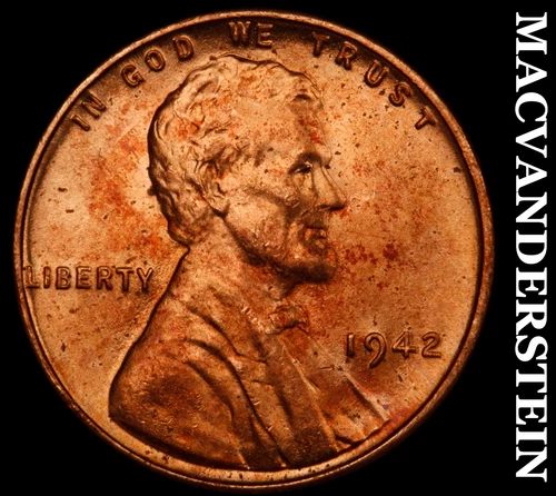 1942 Lincoln Wheat Cent- Choice Gem Brilliant Uncirculated No Reserve #J3219