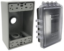 Slim 1-Gang Shallow Weatherproof Outdoor Not in Use Outlet Cover with Box Kit...