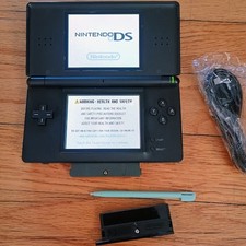 Black Nintendo DS Lite Console USG-001 w/ charger stylus - Tested, Ships Fast