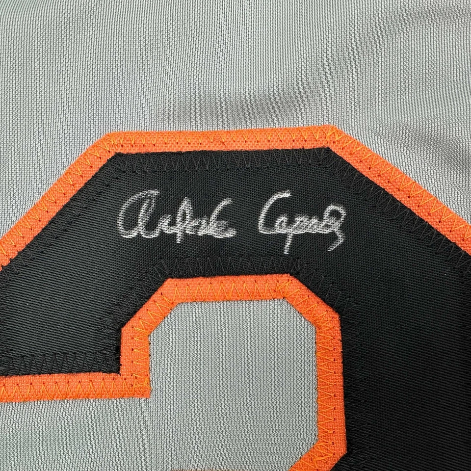 Camiseta deportiva gris autografiada/firmada ORLANDO CEPEDA San Francisco certificado de autenticidad JSA automática Foto 3 de 4