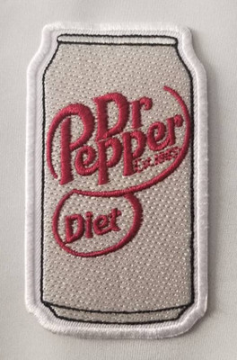 Diet Dr Pepper Soda Can Patch Embroidered Soft Drink Logo Iron On