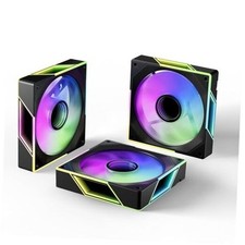 120mm ARGB Computer Case Fan, 4 Pin PWM, Silent Computer Standard 120mm 3 Black