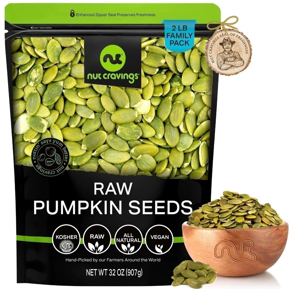 Nut Cravings Raw Pumpkin Seeds Pepitas | Unsalted Shelled Healthy Snack - Image 3 of 4