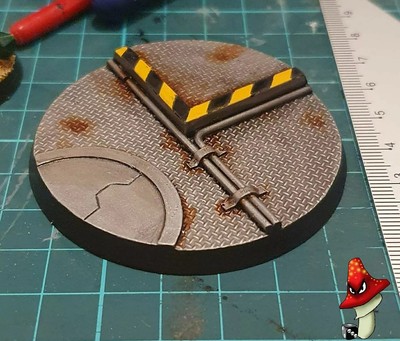 60 mm x 1 Tech Runde Harzbasis Stil 40k Sci-Fi Cyber Punk Necromunda 