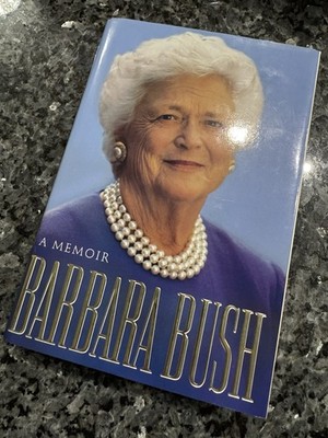 Barbara Bush SIGNED Book Plate EXC Memoir Book US First Lady George HW Bush