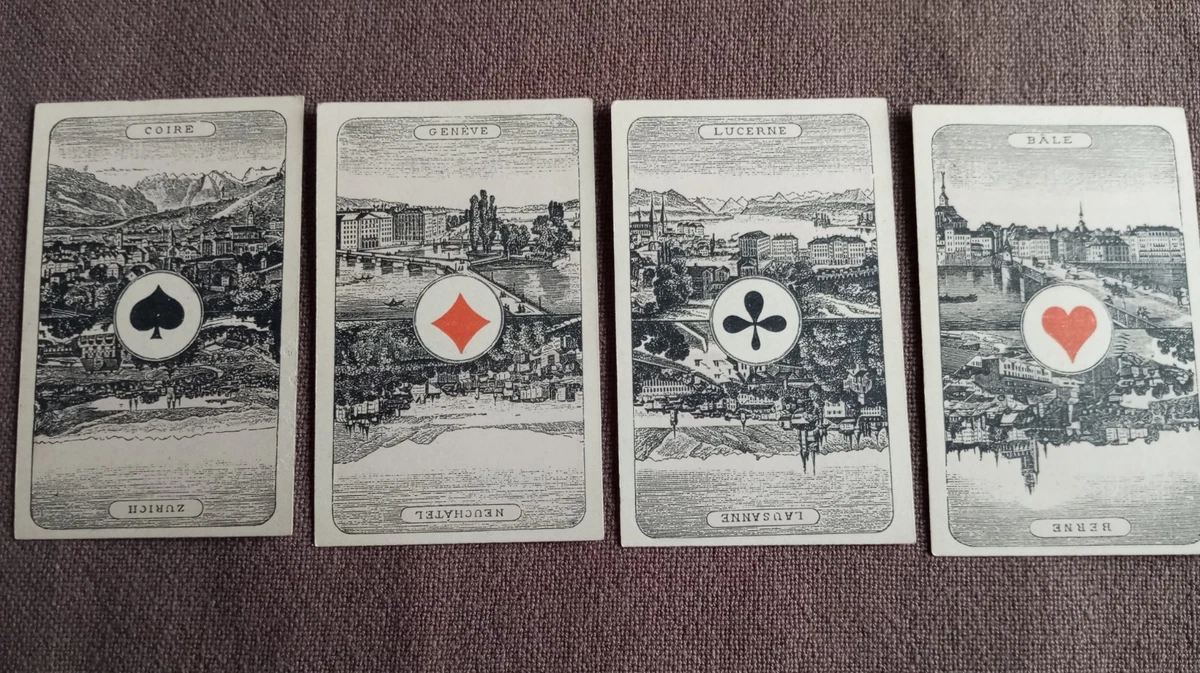 2 fois 52 cartes ancien à jouer Jeu de Malmenayde petite taille de