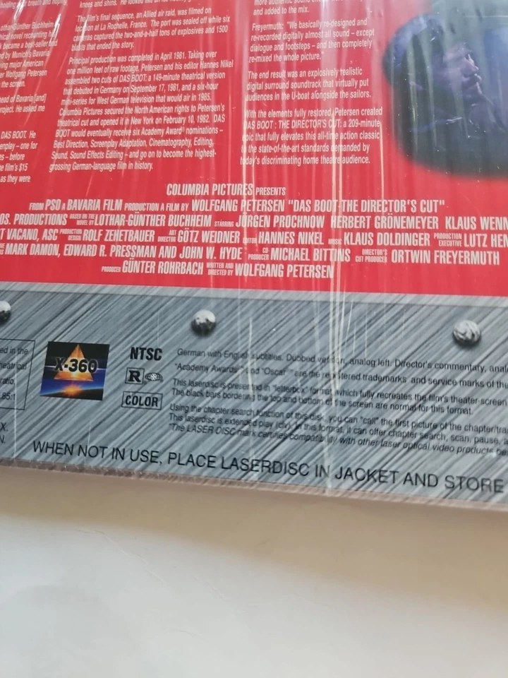 Das Boot Director's Cut Widescreen Letterboxed Laserdisc VG Cond RA1 - Image 4 of 4