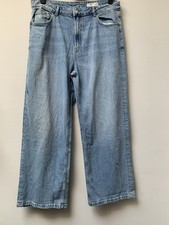 Marks & Spencer Wide Leg Jeans Size 18 Regular High Rise Blue New With Defect