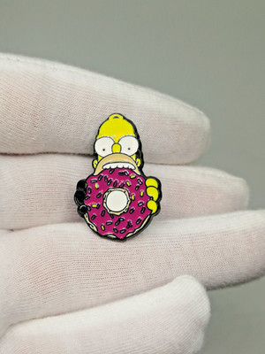 Homer Simpson Pin Ansteckpin Emaille Donut Button