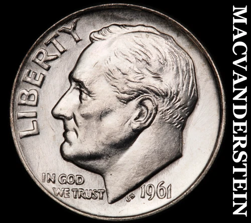 1961 Roosevelt Dime- Silver- Choice Gem Brilliant Uncirculated Luster #i9010