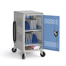 Fully Assembled 20 Devices Laptop Charging Cart Mobile Tablet Storage Cart, Gray