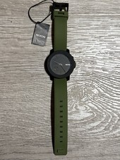 Nixon Women's The Raider Watch Chrono Black Dial Green Silicone Strap