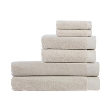 Luxe 6 Piece Towel Set French Gray Luxe Heavyweight 100 Turkish Cotton ...