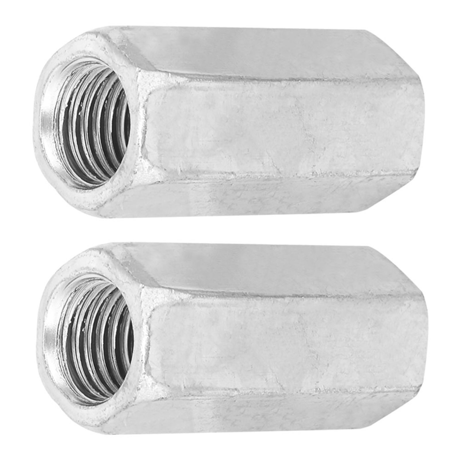 2pcs Zinc Plated Steel M16*50 Hex Nut Hexagonal Thread Nut Threaded Fasteners.