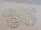 Set of 5 Vintage Anchor Hocking Prescut Star Of David Glass Coasters 3 1/2"
