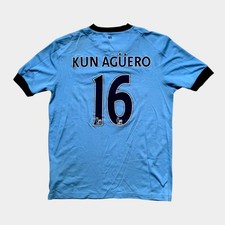Manchester City Aguero #16 Home football shirt 2014 - 2015 Nike Adults L