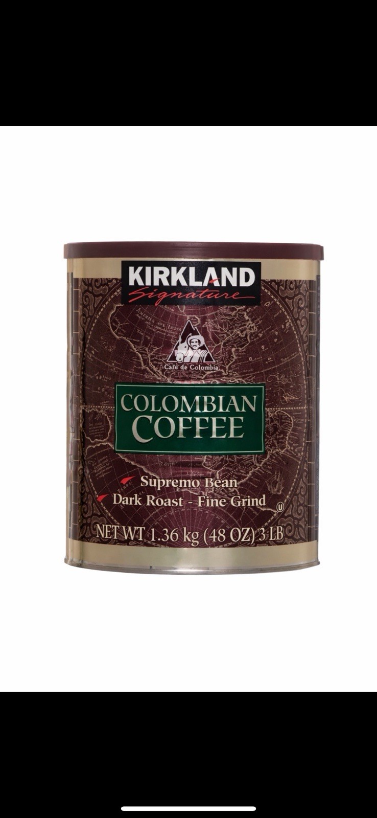 Kirkland Signature Colombian Coffee Dark Roast Ground 3lb 48