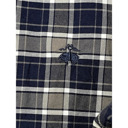 Brooks Brothers Long Sleeve Dress Shirt Regent Blue Gray Plaid Button Down Large - Picture 3 of 9