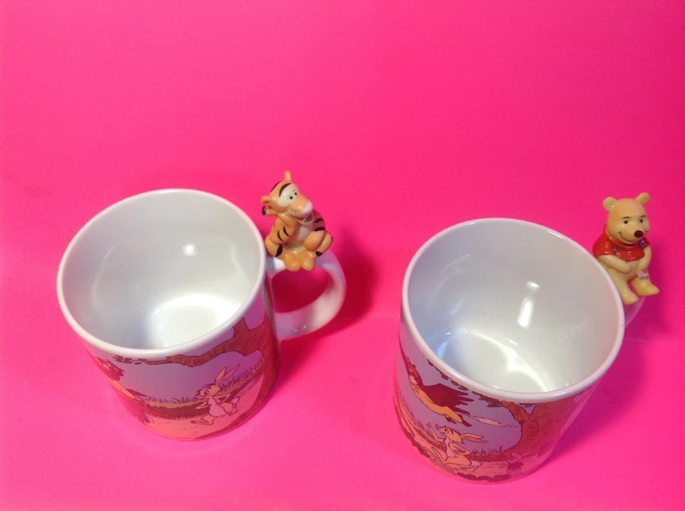 Taza de café rara Disney Winnie The Pooh con figura de Pooh & Tigger en el mango Foto 3 de 4