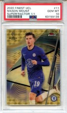 MASON MOUNT 2020 TOPPS FINEST CHAMPIONS LEAGUE SUPERFRACTOR SP 1/1 PSA 10 GEM