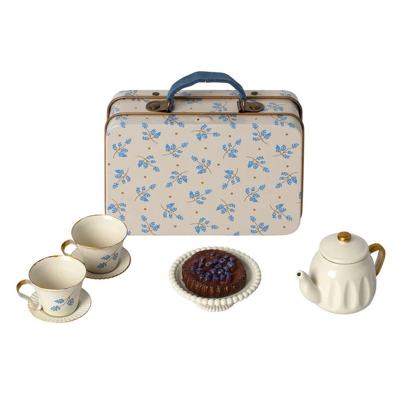 NWT New 2023 Maileg Afternoon Treat Royal Mouse Tea Set Blue Madelaine Retired