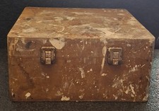 Vintage Drewniane pudełko na zawiasy dla malarstwa 28 x 27 x 13cm