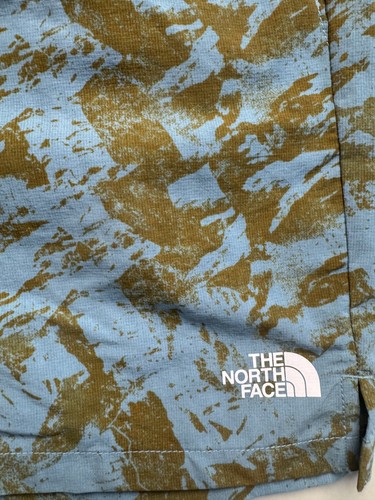 North Face Exploration Shorts Mens Large Blue Mount Camo Swim Trunks Drawstring - Picture 3 of 9