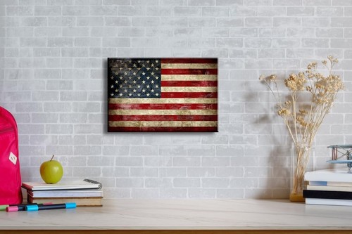 Alte Vintage Amerikanische Flagge Leinwandbilder Wandbilder Bilder Gemälde zum Wohnen... - Bild 3 von 6