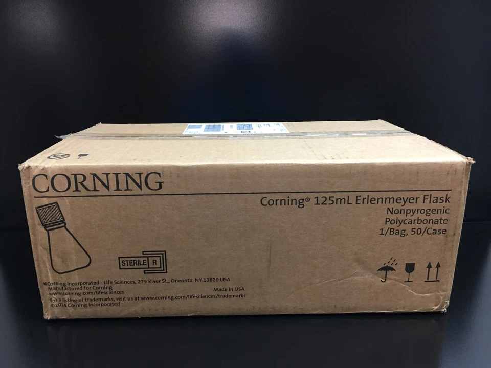 Corning REF 431143 Polycarbonate Erlenmeyer Flask with Vent Cap 125mL Case - Image 4 of 4