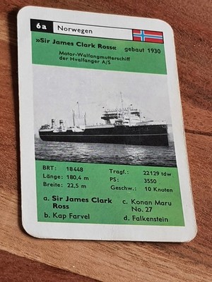 Sir James Clark Ross  - Schiff   - Einzelkarte - Quartett  (11E)